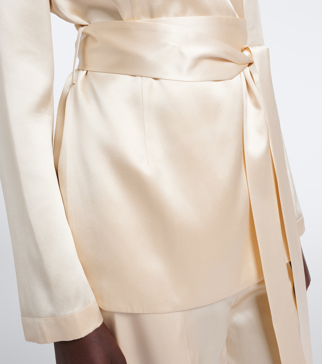 Joseph - Archer belted silk satin jacket