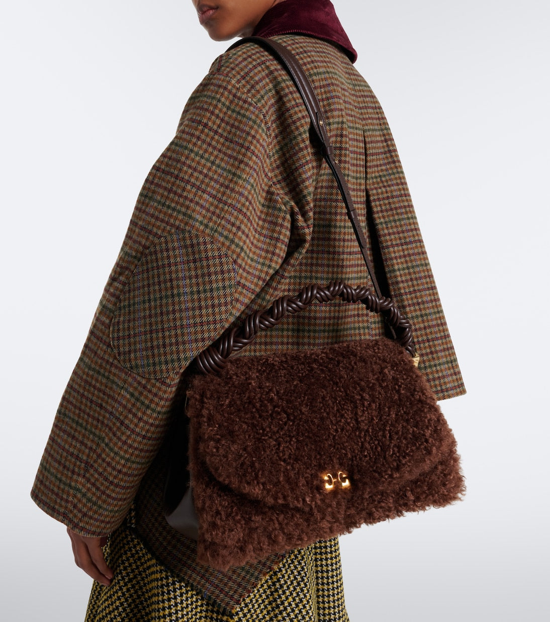 Ganni - Very Bou teddy top-handle bag
