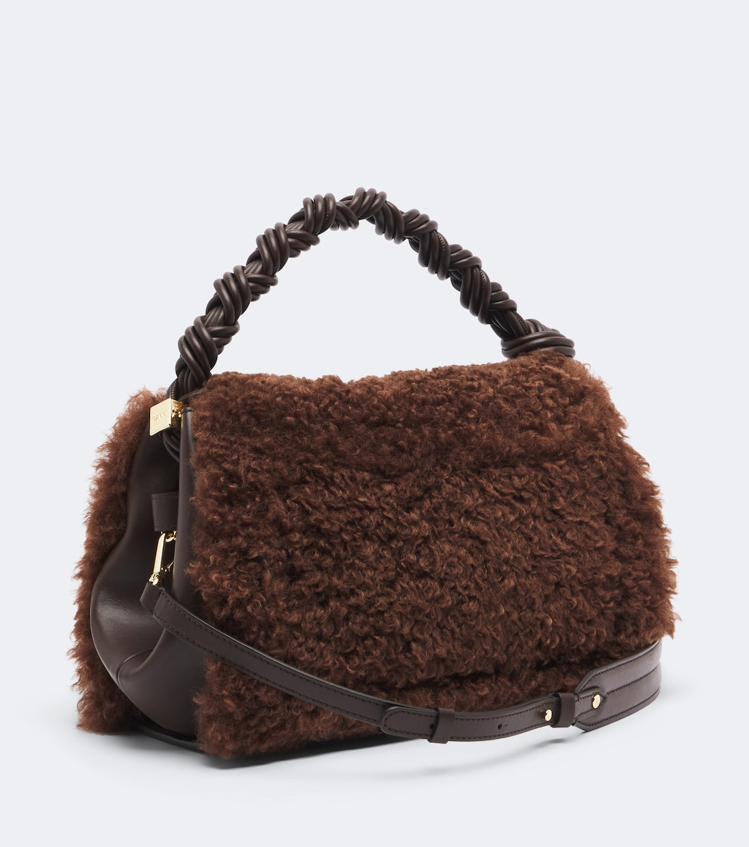 Ganni - Very Bou teddy top-handle bag
