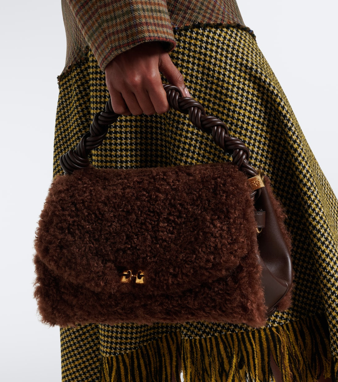 Ganni - Very Bou teddy top-handle bag
