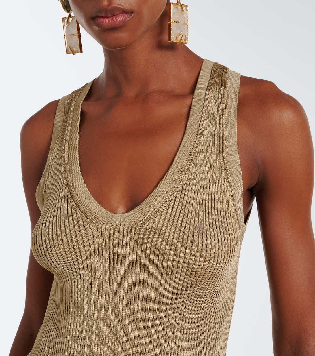 Saint Laurent - Cassandre ribbed-knit tank top
