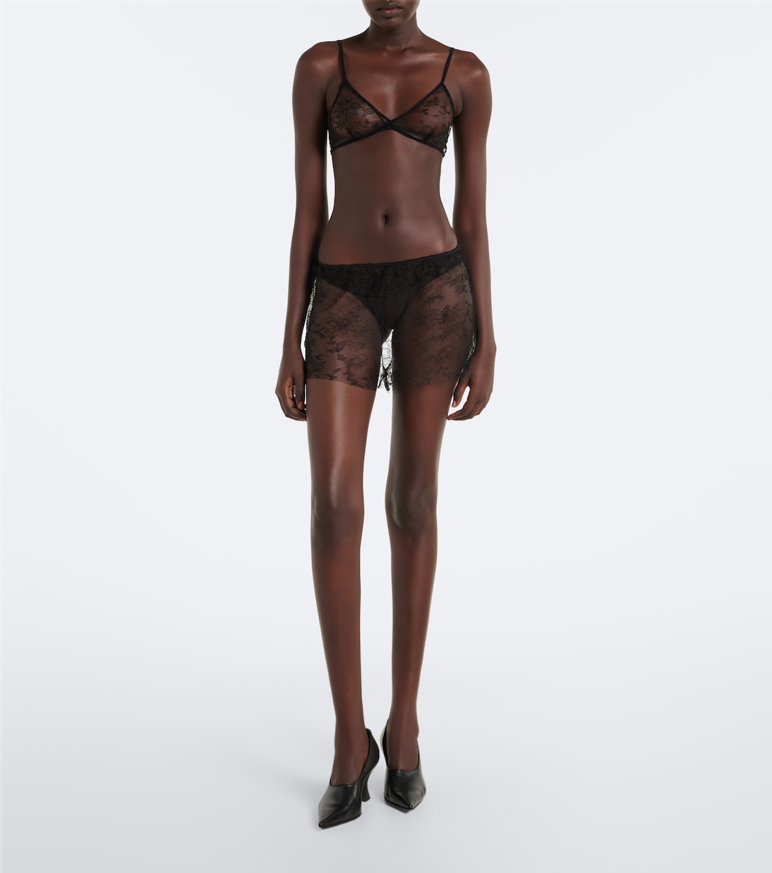 Khaite - Tilly sheer lace shorts