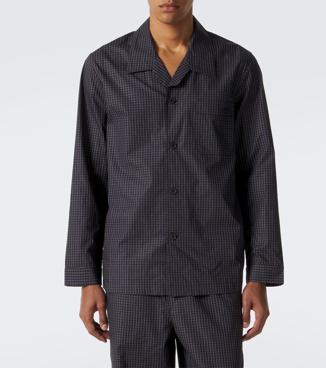 CDLP - Checked cotton pajama shirt