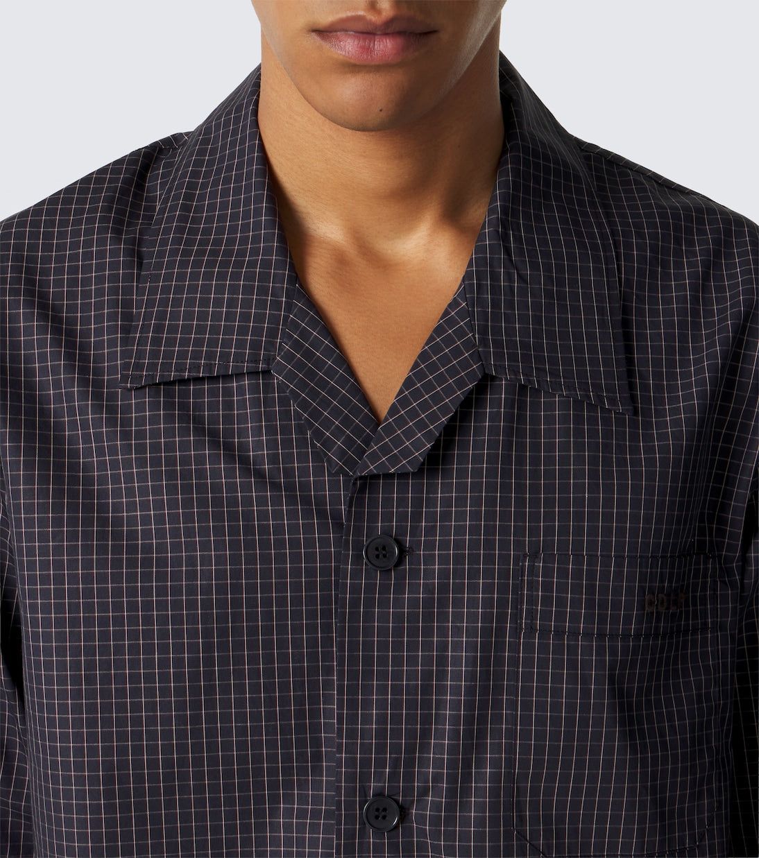 CDLP - Checked cotton pajama shirt