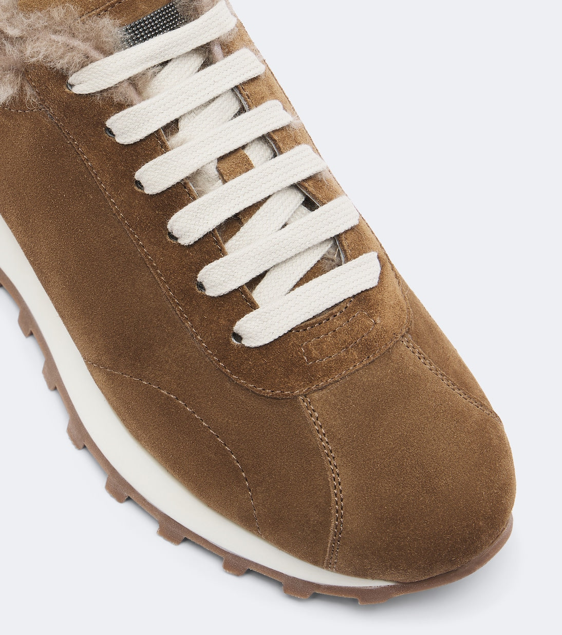 Brunello Cucinelli - Monili shearling-lined suede sneakers
