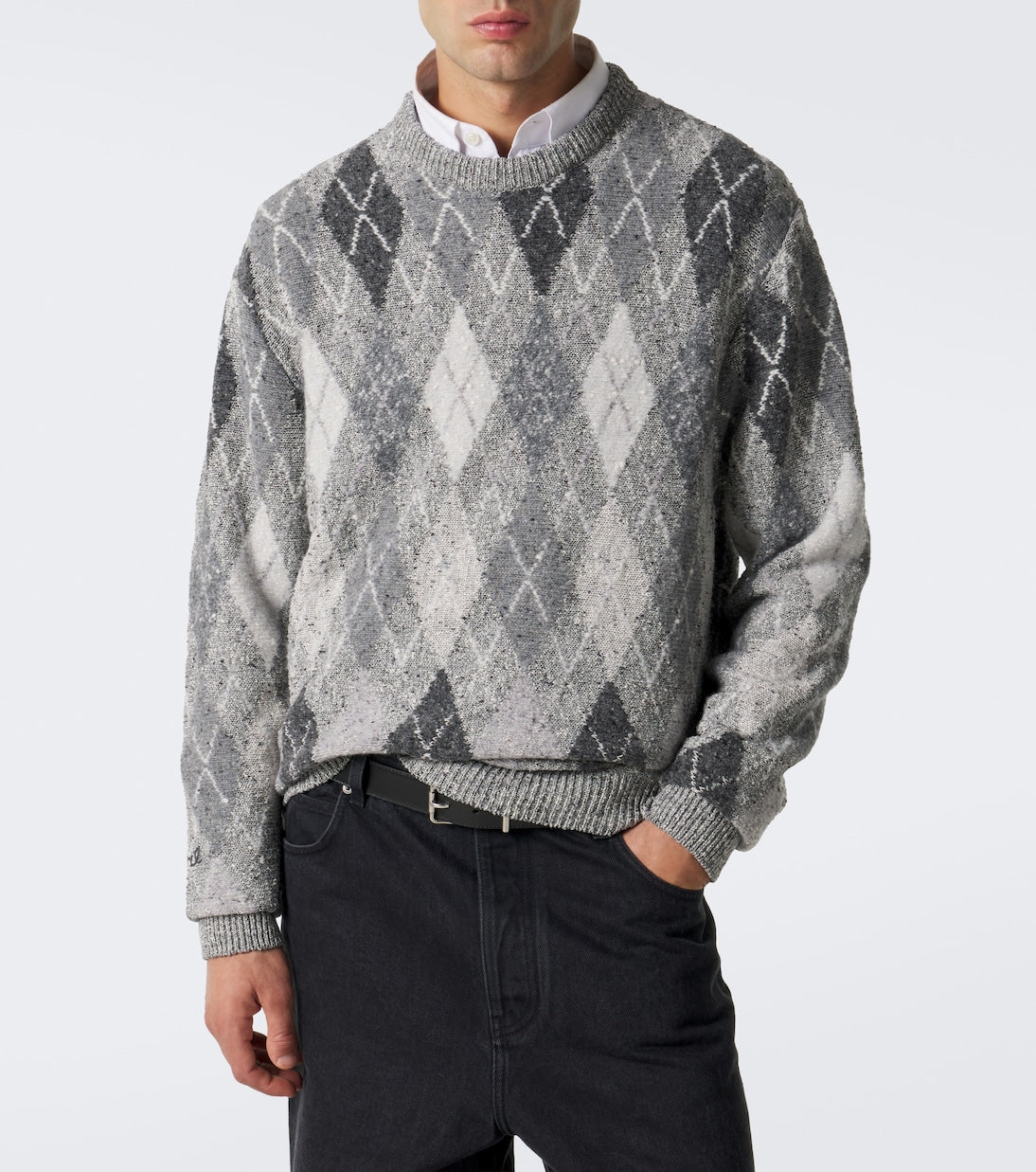 ERL - Argyle cotton and wool-blend sweater