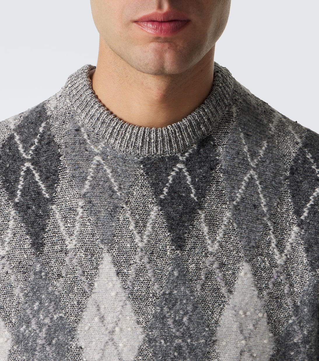 ERL - Argyle cotton and wool-blend sweater