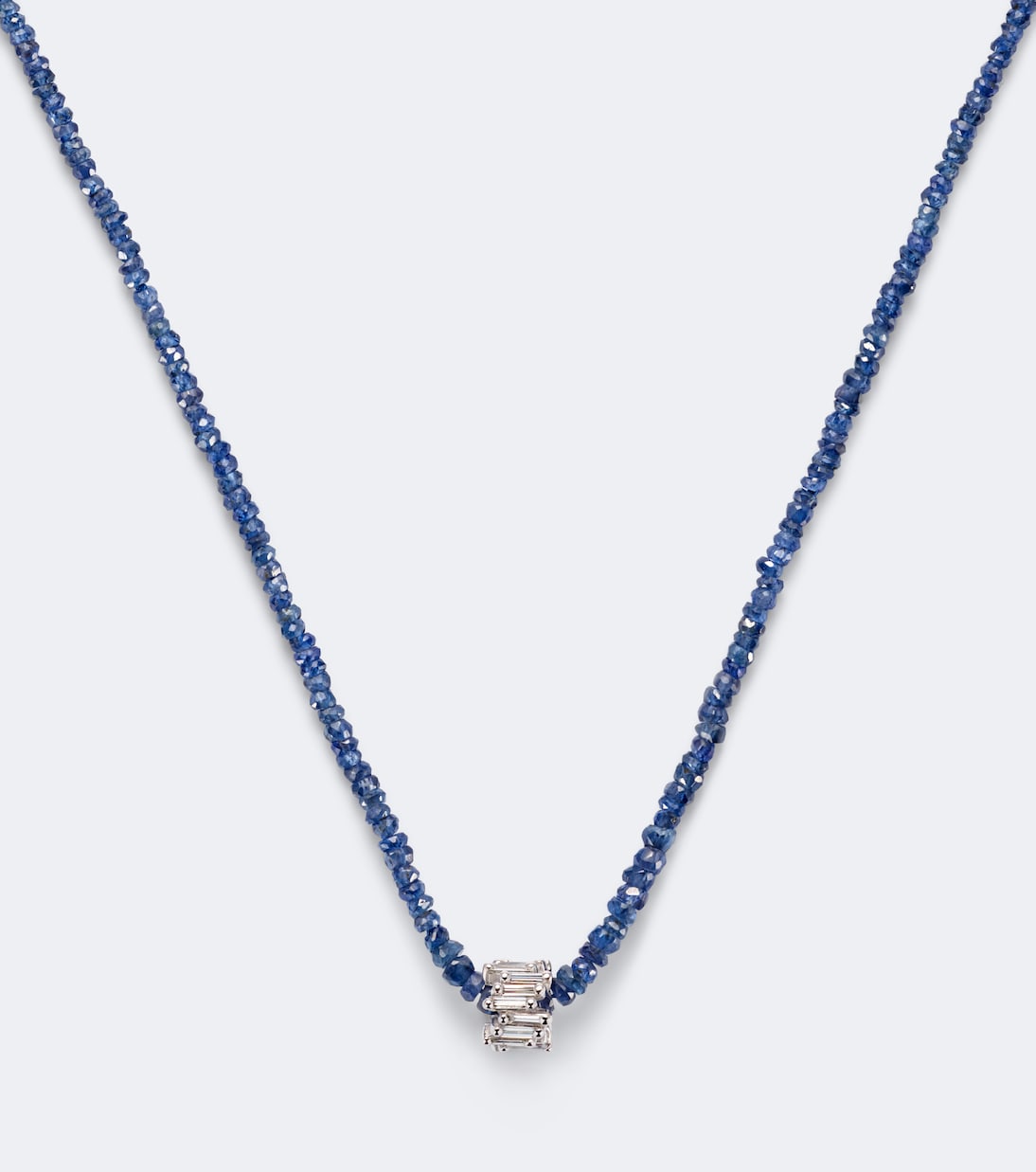 Suzanne Kalan - Infinite 18kt white gold beaded necklace with sapphires and diamonds