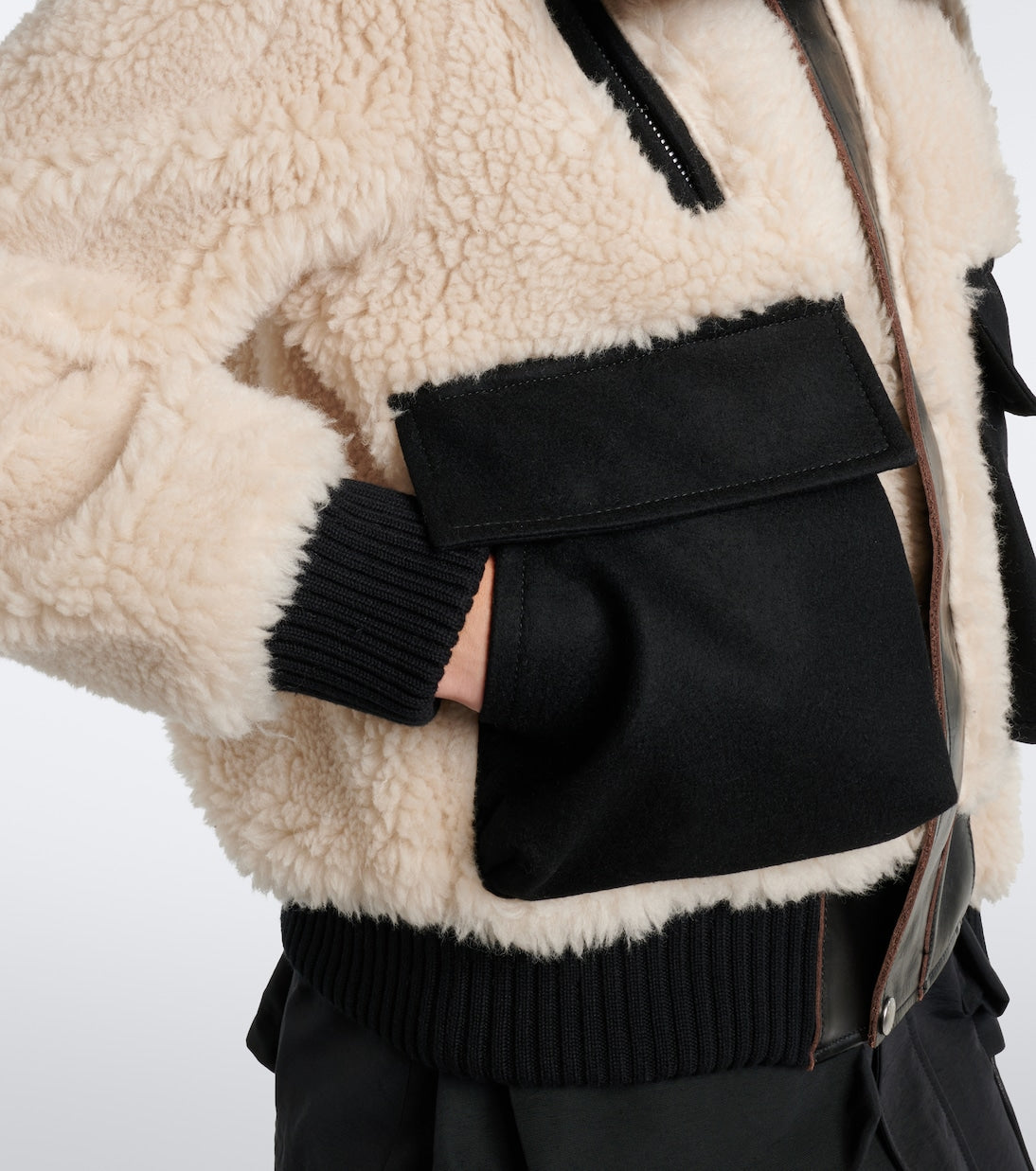 Sacai - Paneled wool-blend blouson jacket