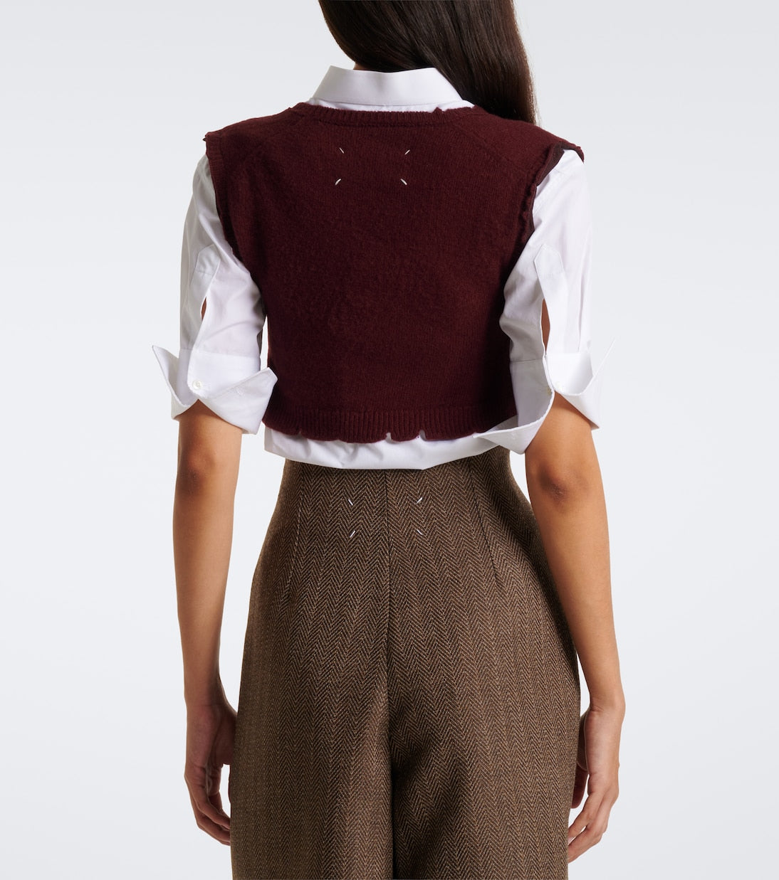 Maison Margiela - Cropped virgin wool sweater vest