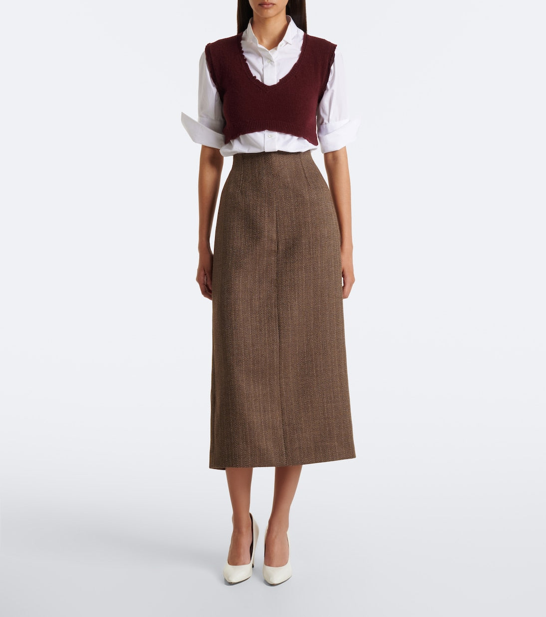 Maison Margiela - Cropped virgin wool sweater vest