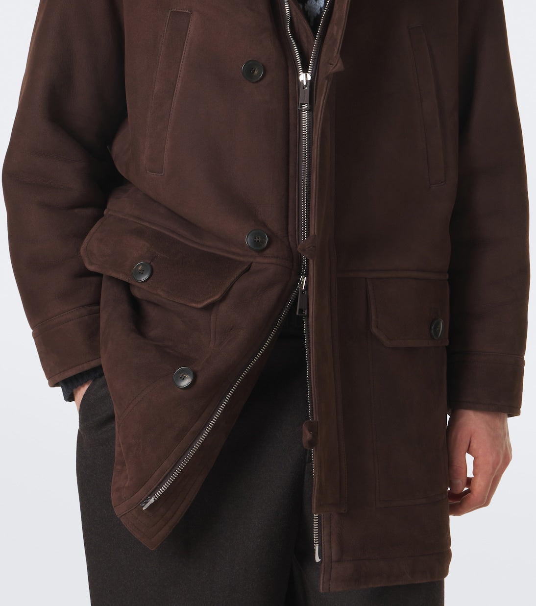 Yves Salomon - Shearling-lined suede parka