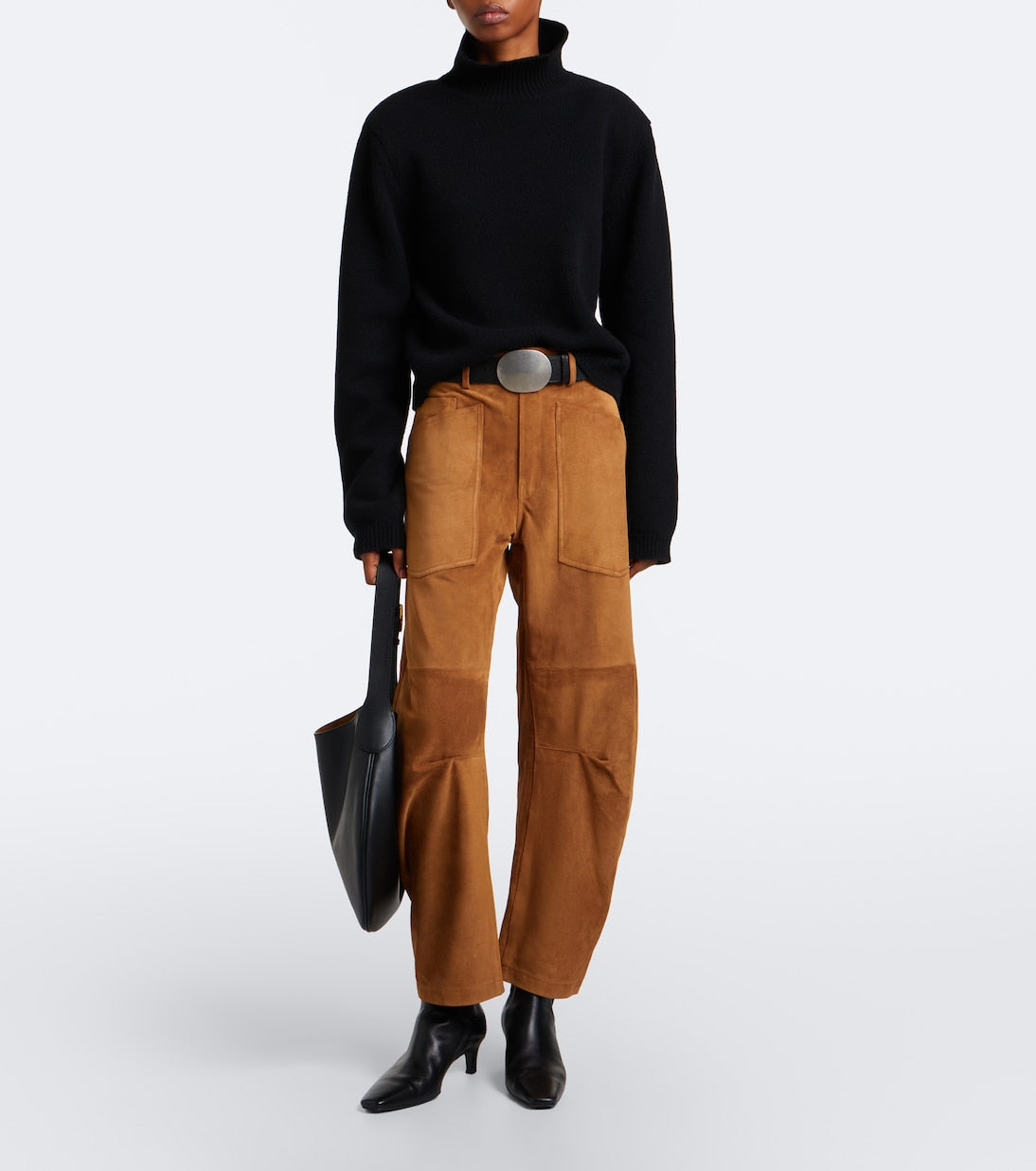 Nili Lotan - Shon suede barrel-leg pants