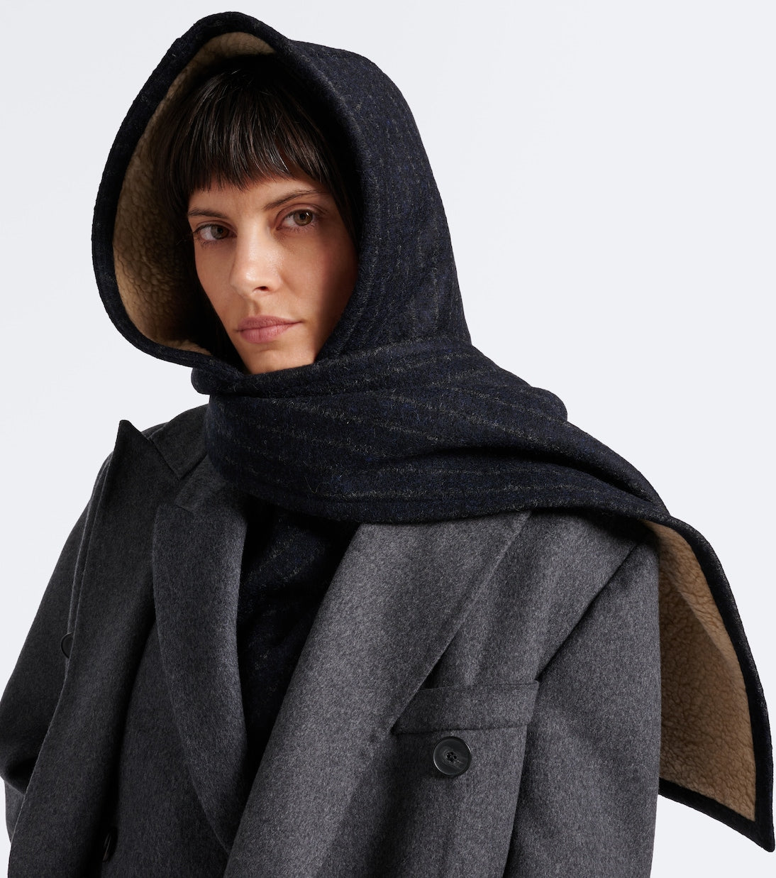 Ruslan Baginskiy - Striped wool-blend hood