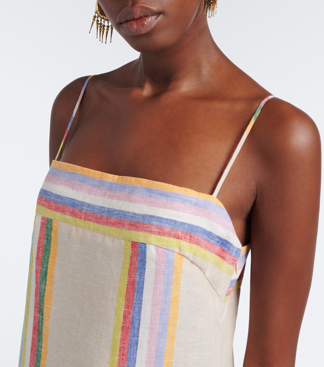 Staud - Laura striped linen maxi dress
