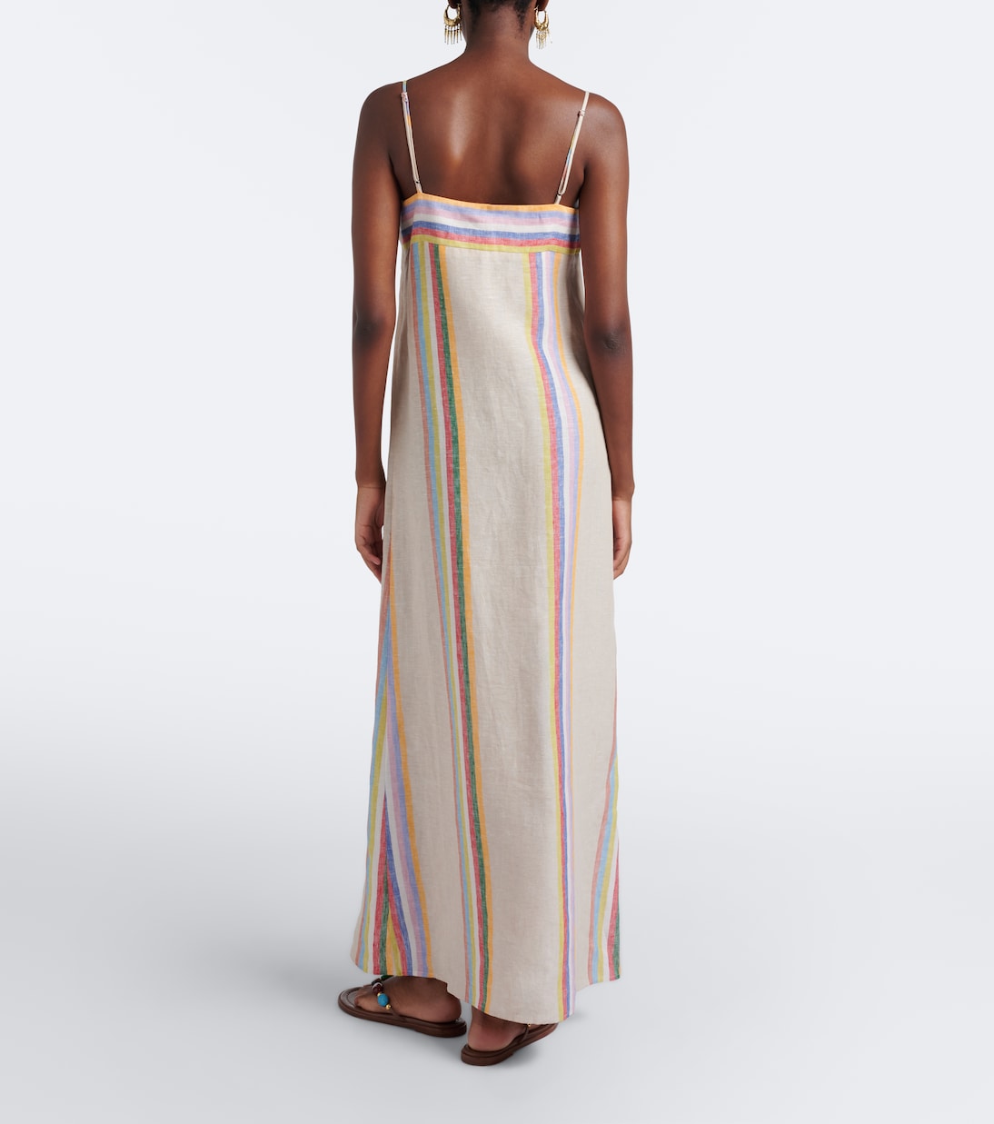 Staud - Laura striped linen maxi dress