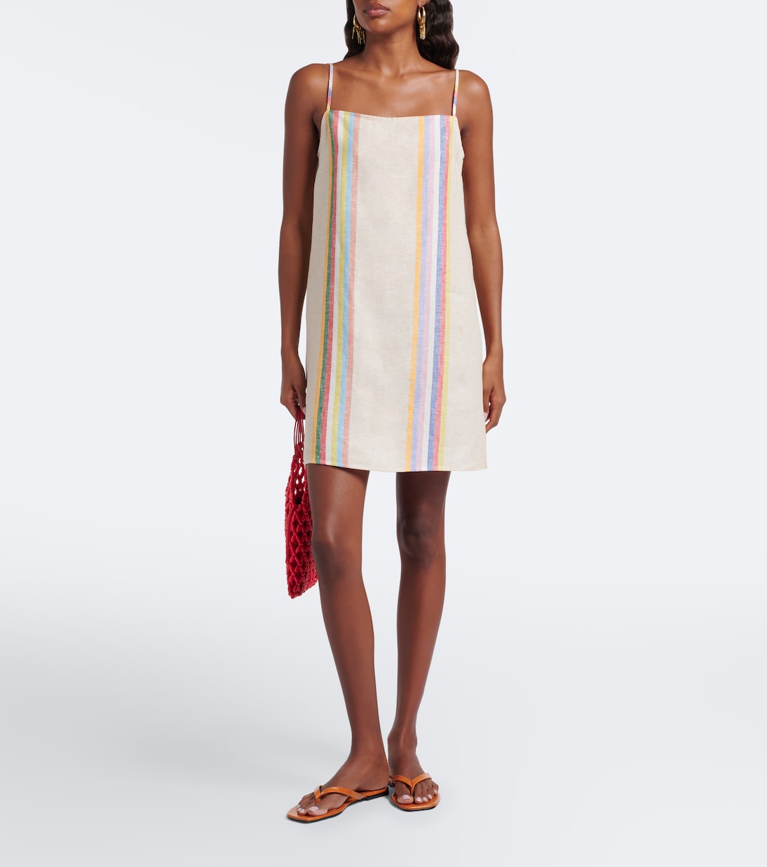 Staud - Laura striped linen minidress