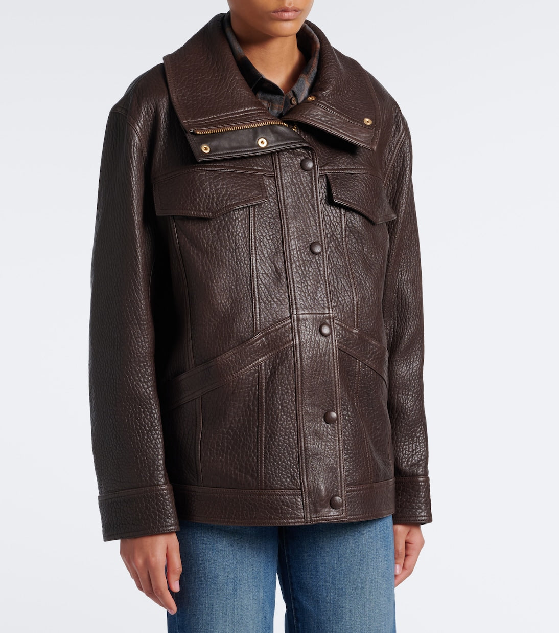 Veronica Beard - Silversmith leather jacket