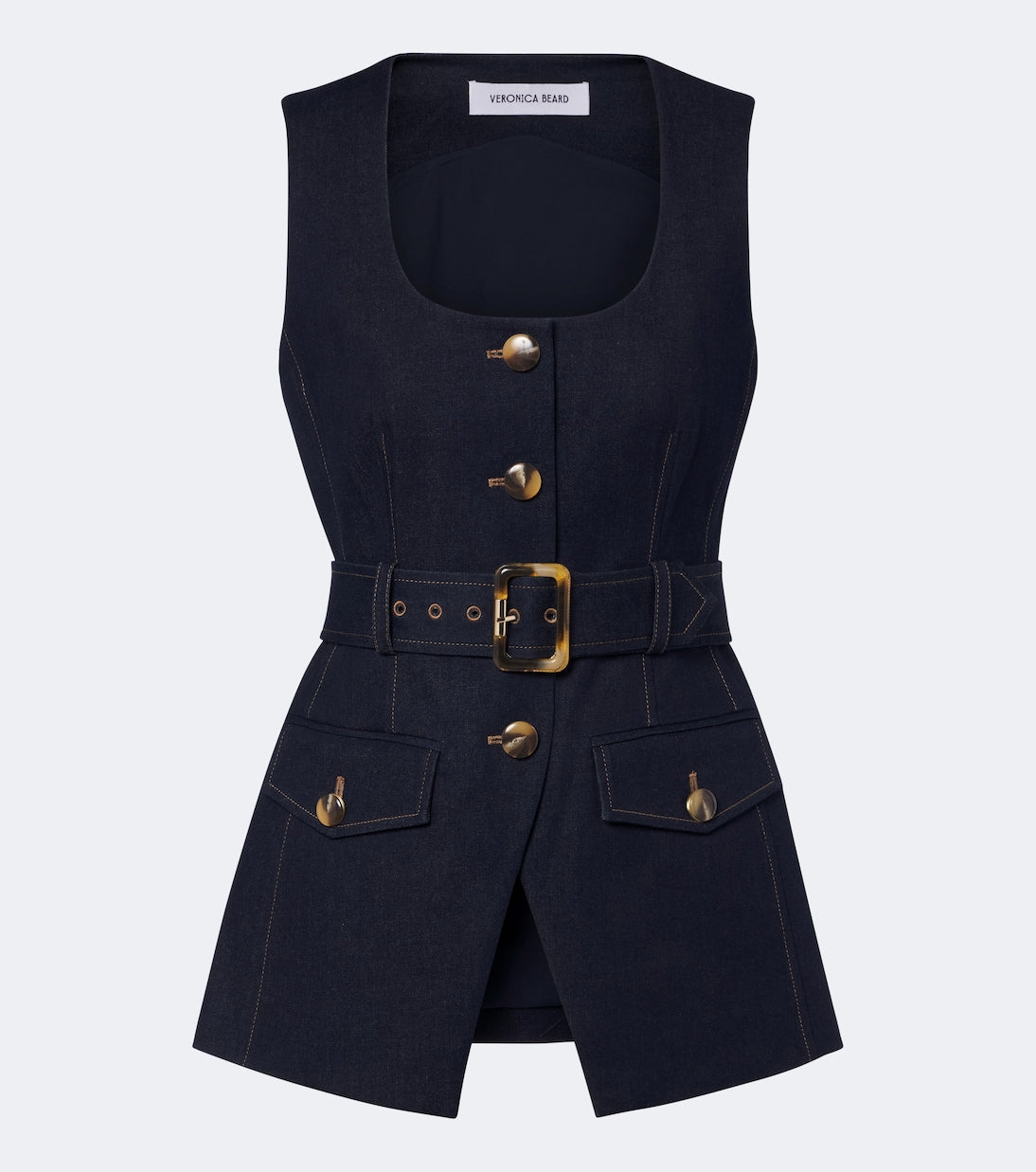 Veronica Beard - Becker belted denim vest