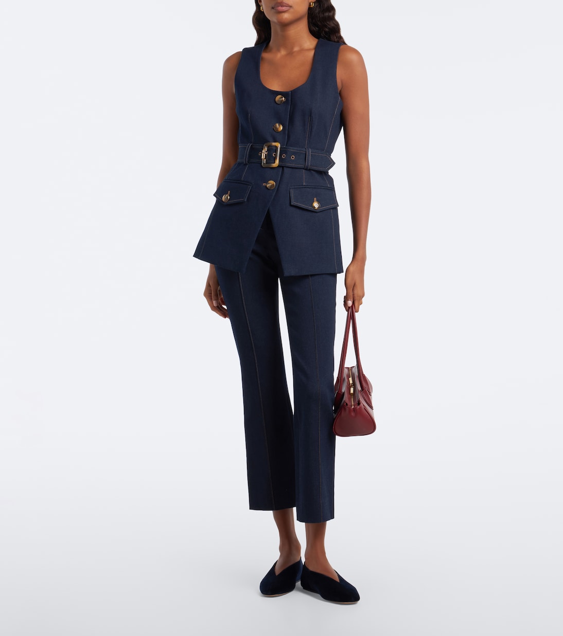 Veronica Beard - Becker belted denim vest