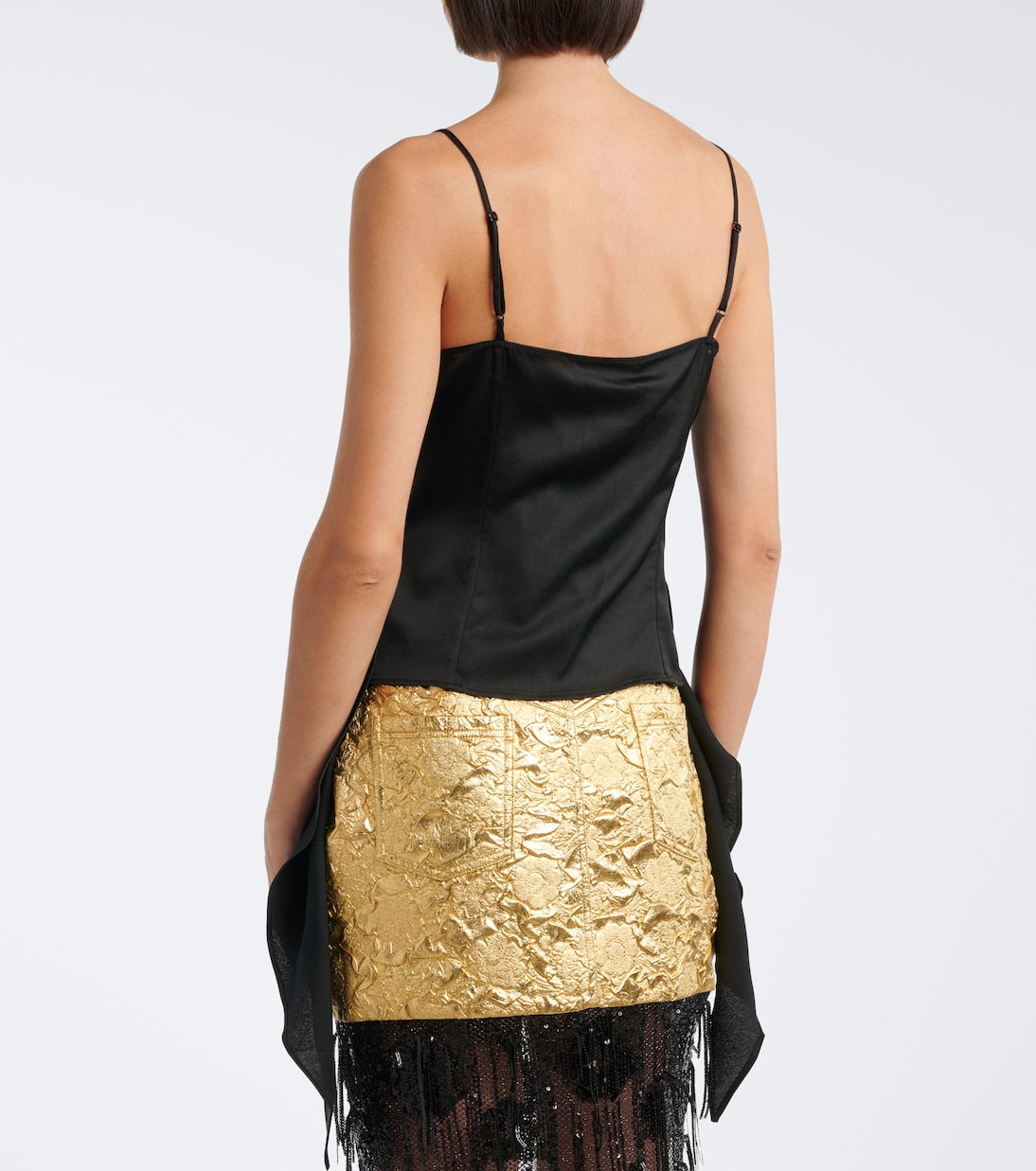 Jacques Wei - Embroidered draped satin camisole