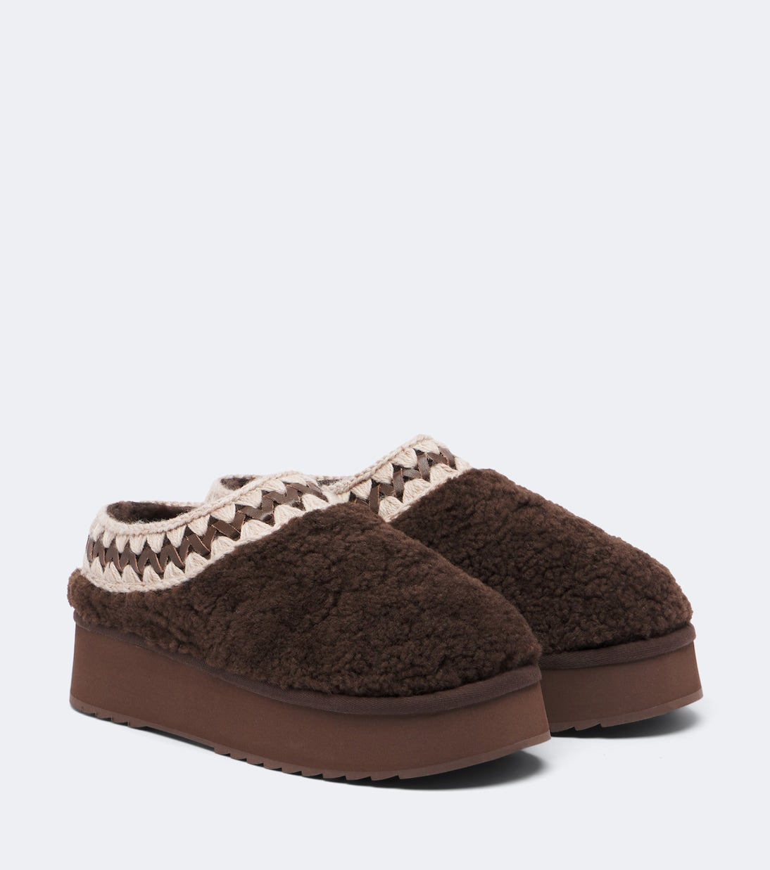 Mou - Shearling platform mules
