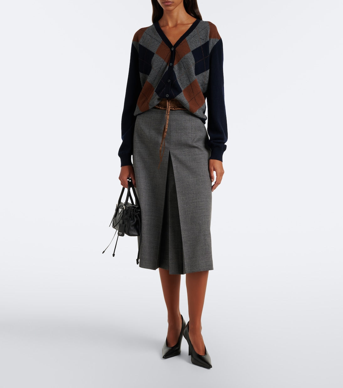 Prada - Argyle cashmere cardigan