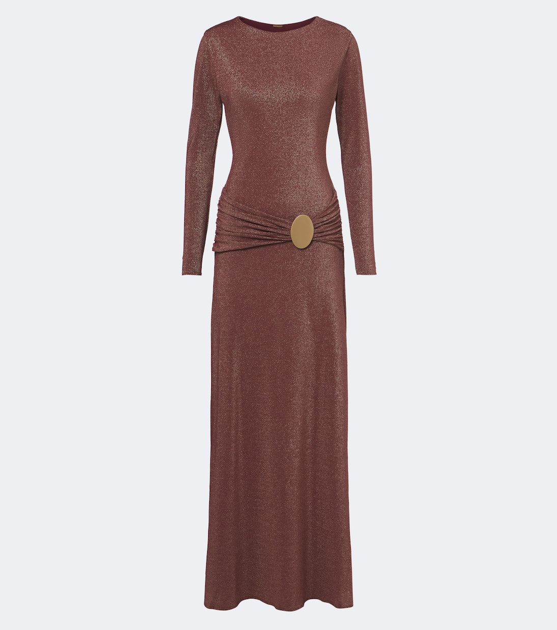 Cala de la Cruz - Eres gathered jersey lamé maxi dress