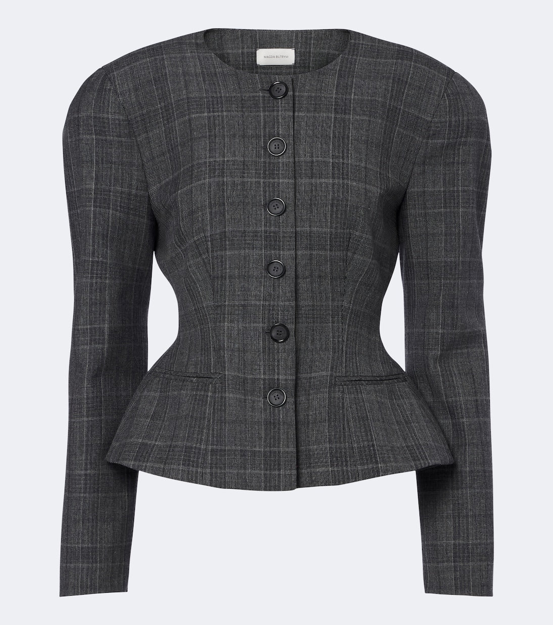 Magda Butrym - Checked peplum virgin wool blazer