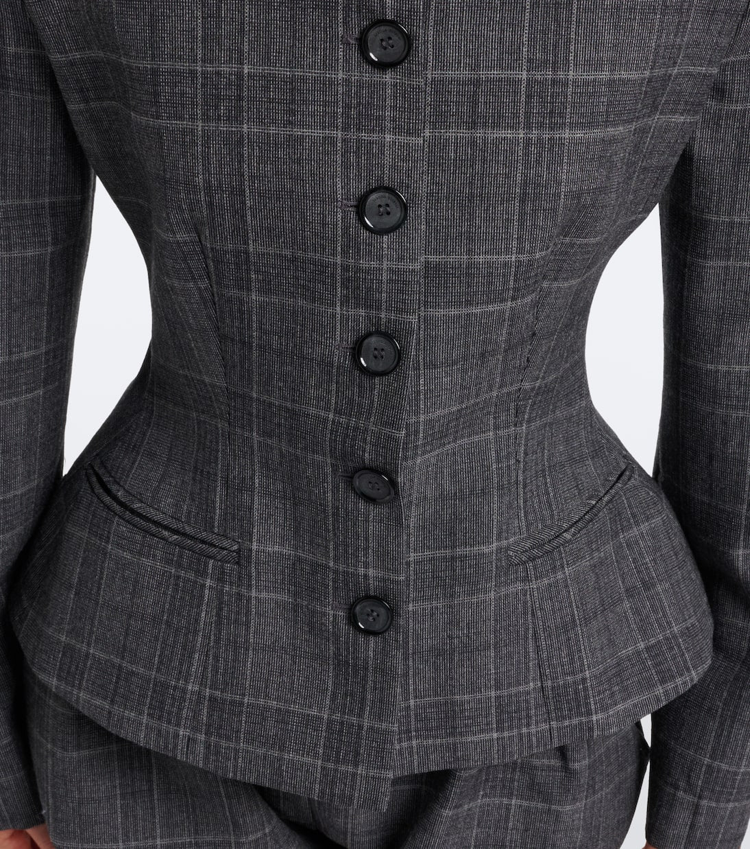 Magda Butrym - Checked peplum virgin wool blazer