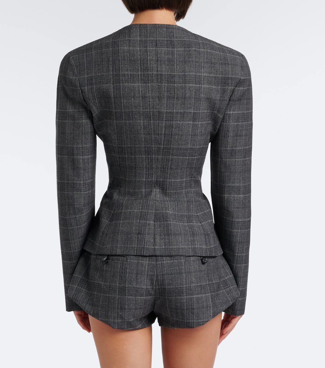 Magda Butrym - Checked peplum virgin wool blazer