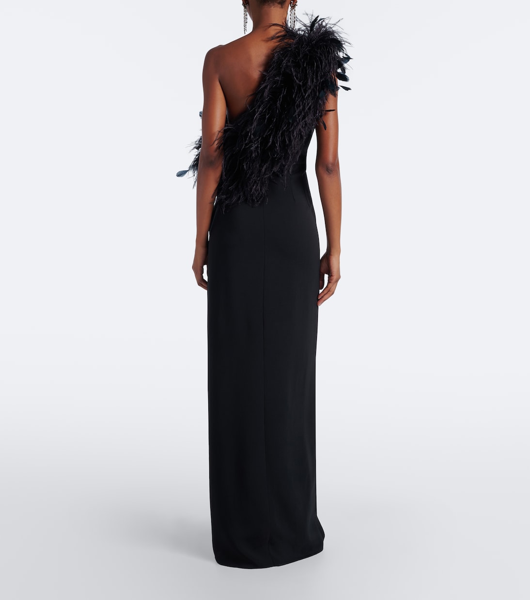 Dolce&Gabbana - Feather-trimmed one-shoulder gown