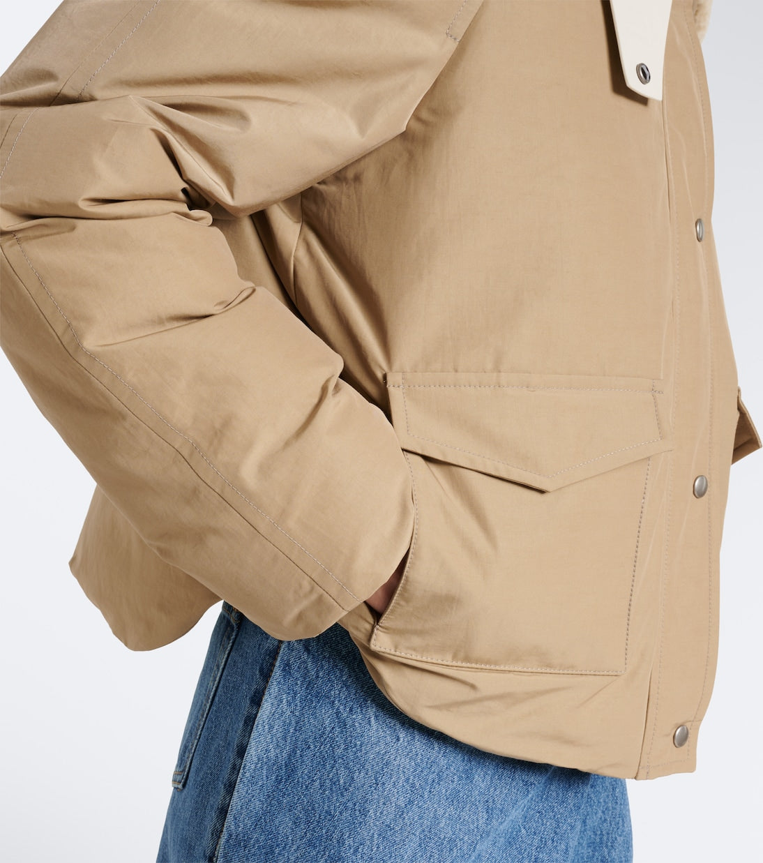 Loewe - Padded shearling-trimmed cotton-blend jacket