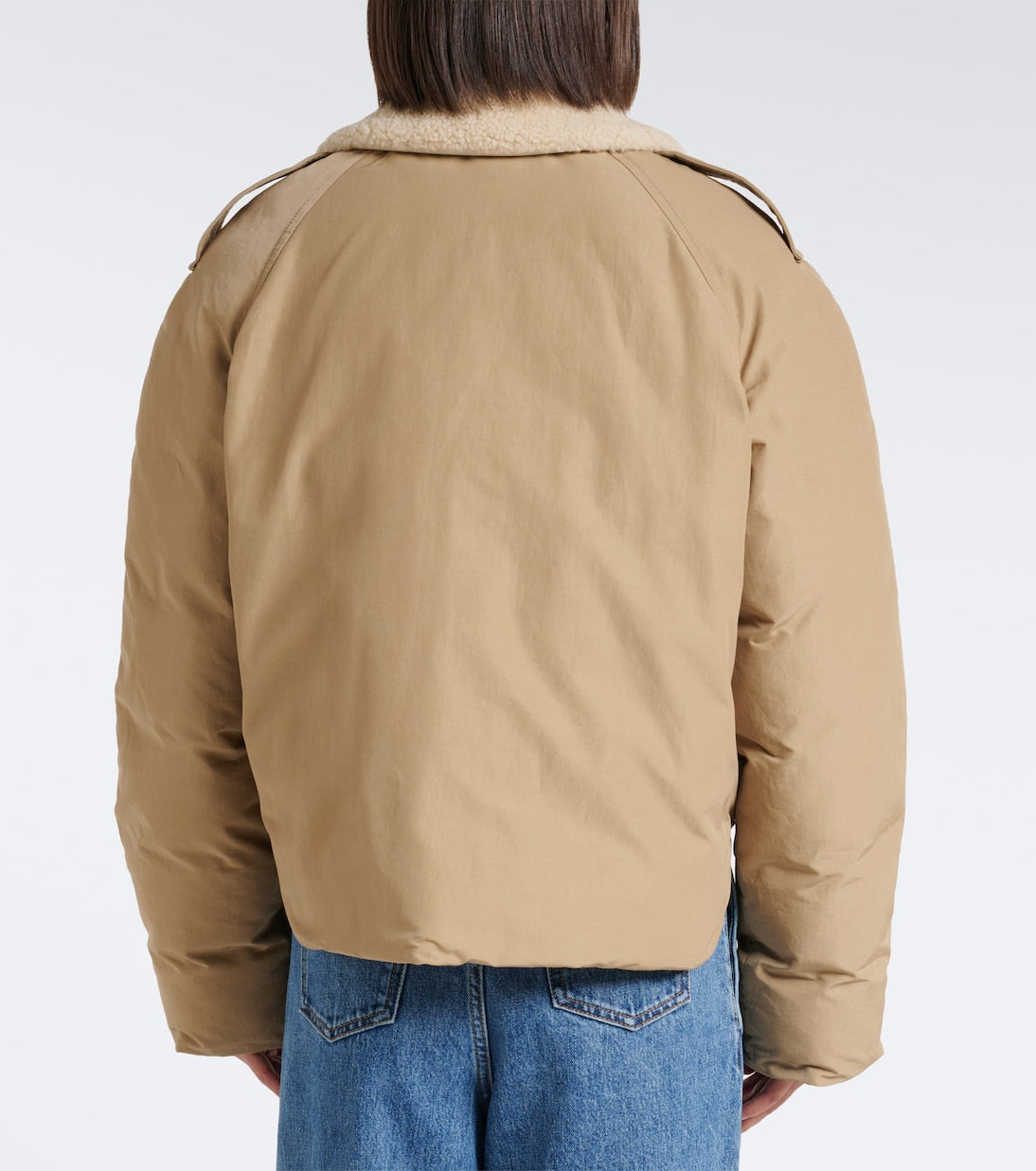 Loewe - Padded shearling-trimmed cotton-blend jacket