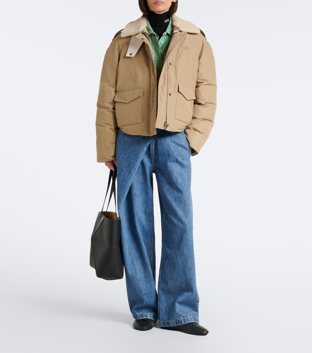 Loewe - Padded shearling-trimmed cotton-blend jacket