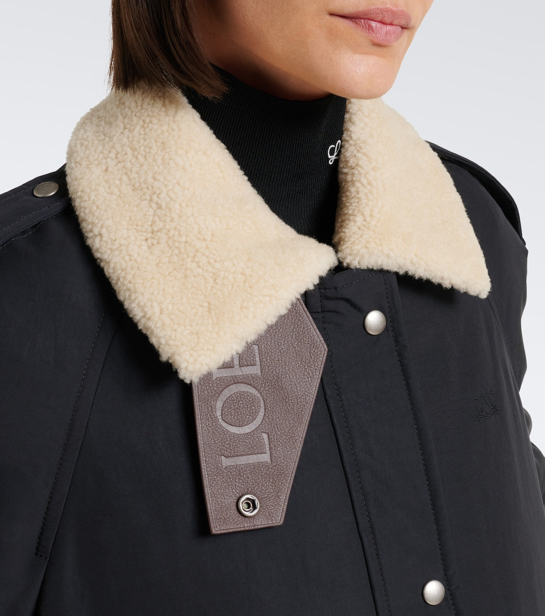 Loewe - Padded shearling-trimmed cotton-blend jacket