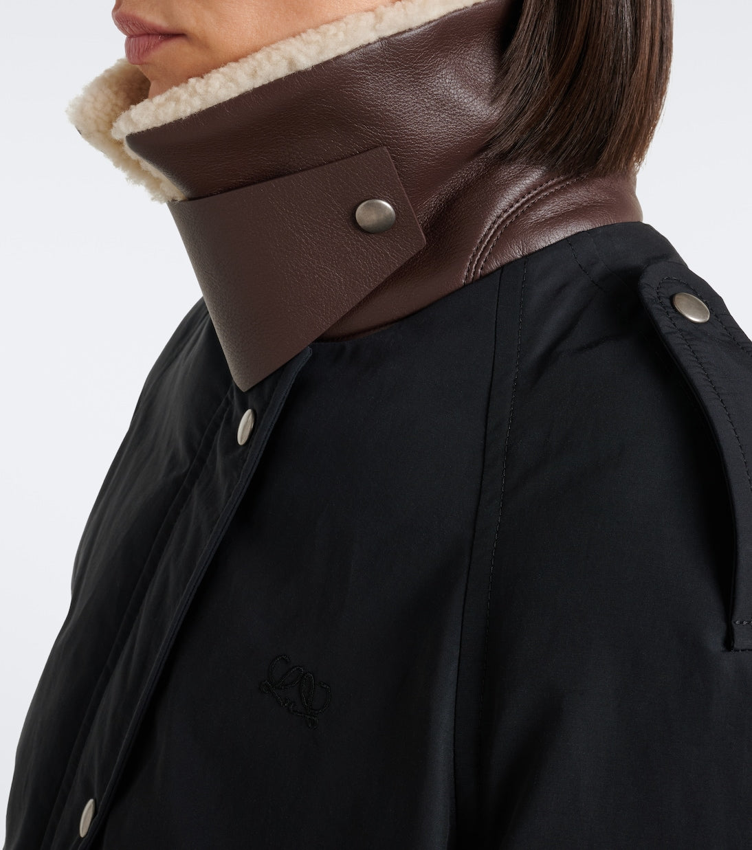 Loewe - Padded shearling-trimmed cotton-blend jacket