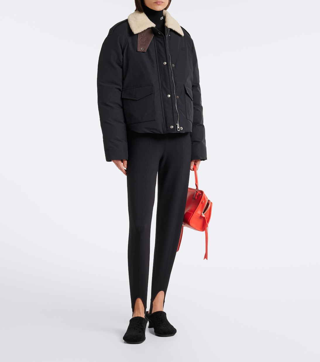 Loewe - Padded shearling-trimmed cotton-blend jacket