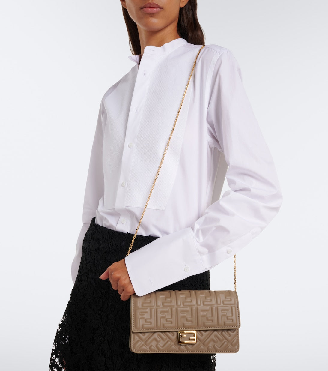 Fendi - Tube FF leather wallet on chain