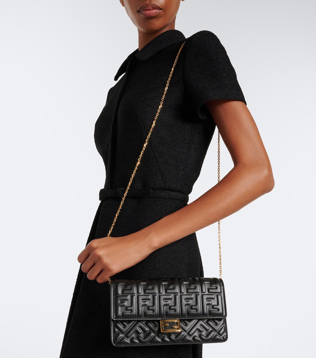 Fendi - Tube FF leather wallet on chain