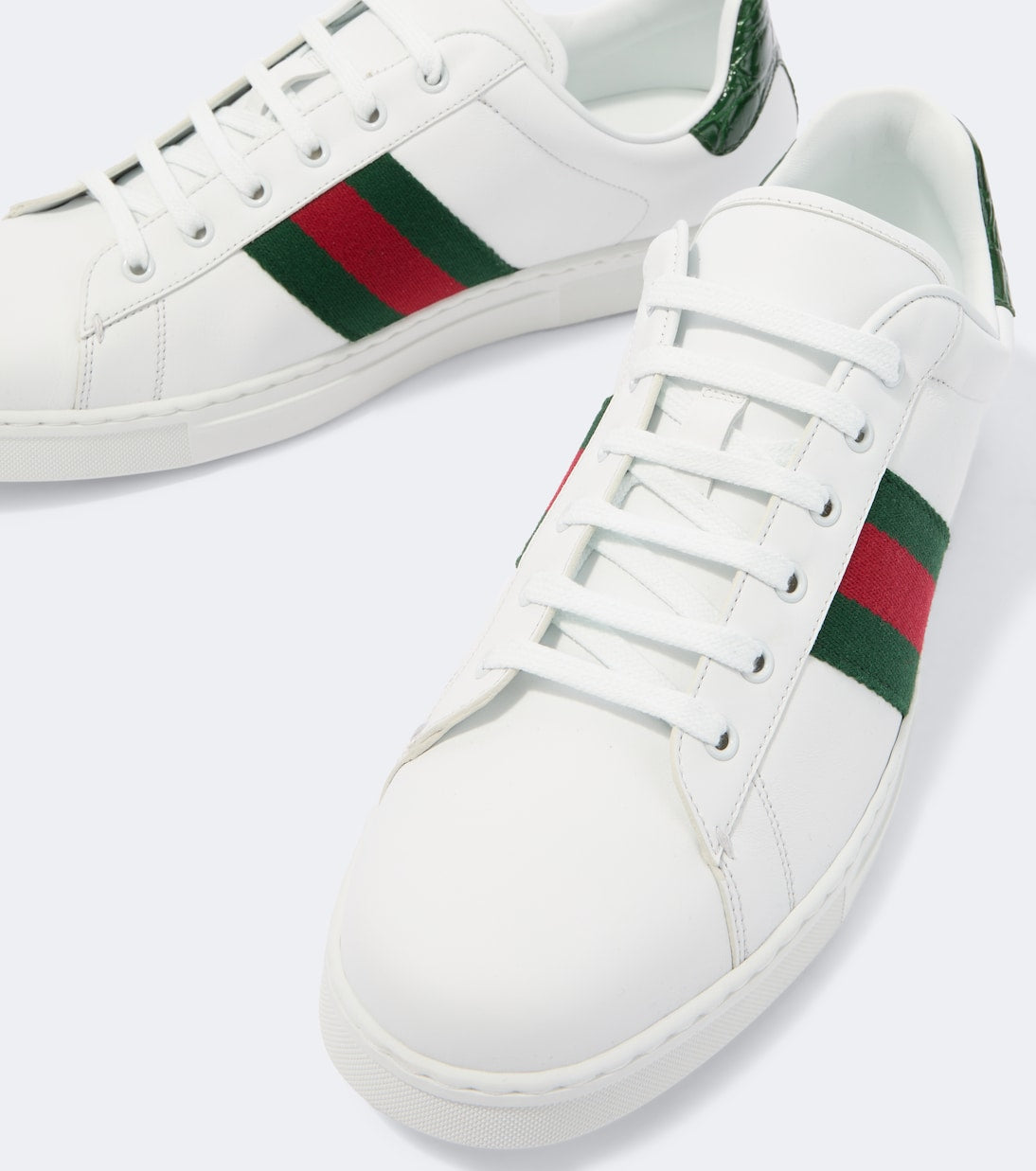 Gucci - Ace Web Stripe leather sneakers