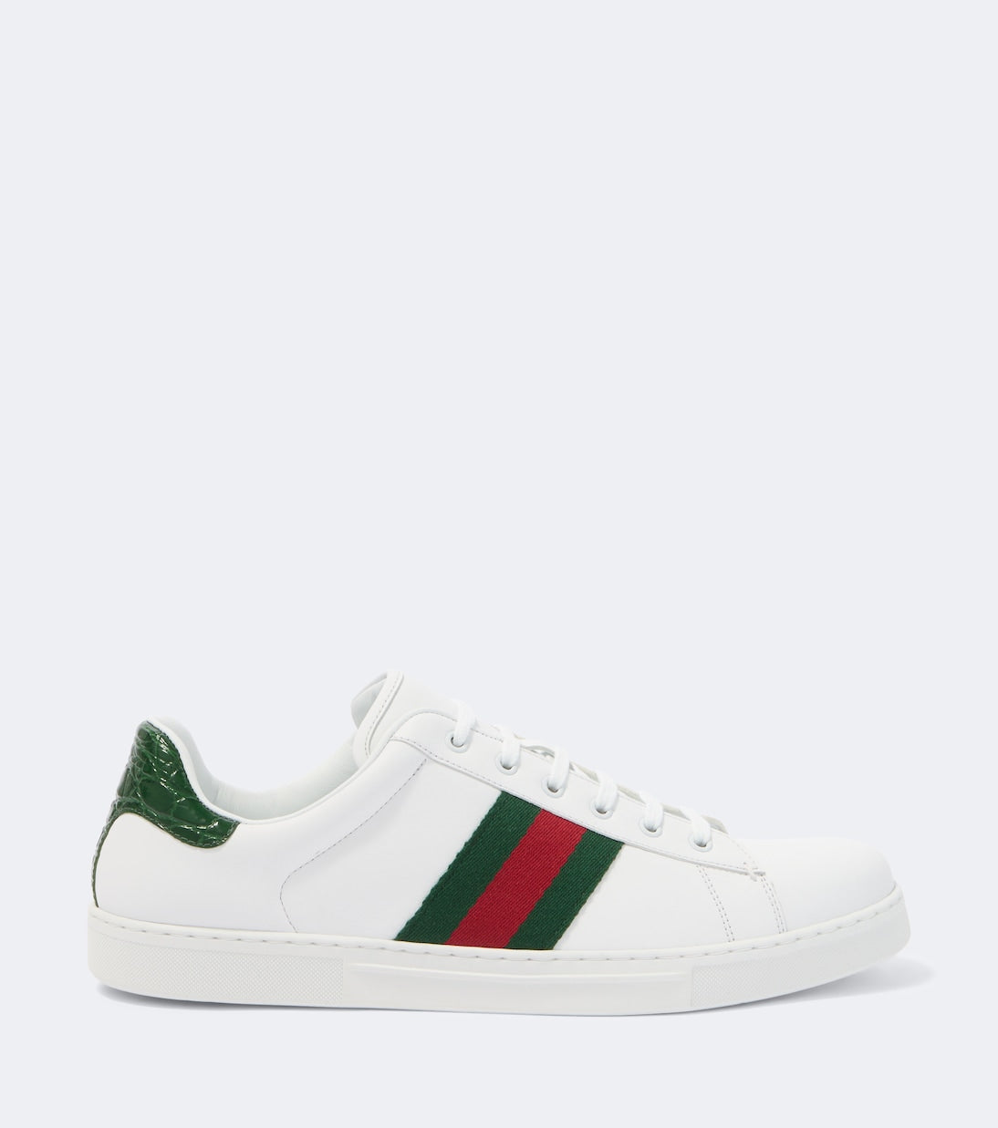 Gucci - Ace Web Stripe leather sneakers