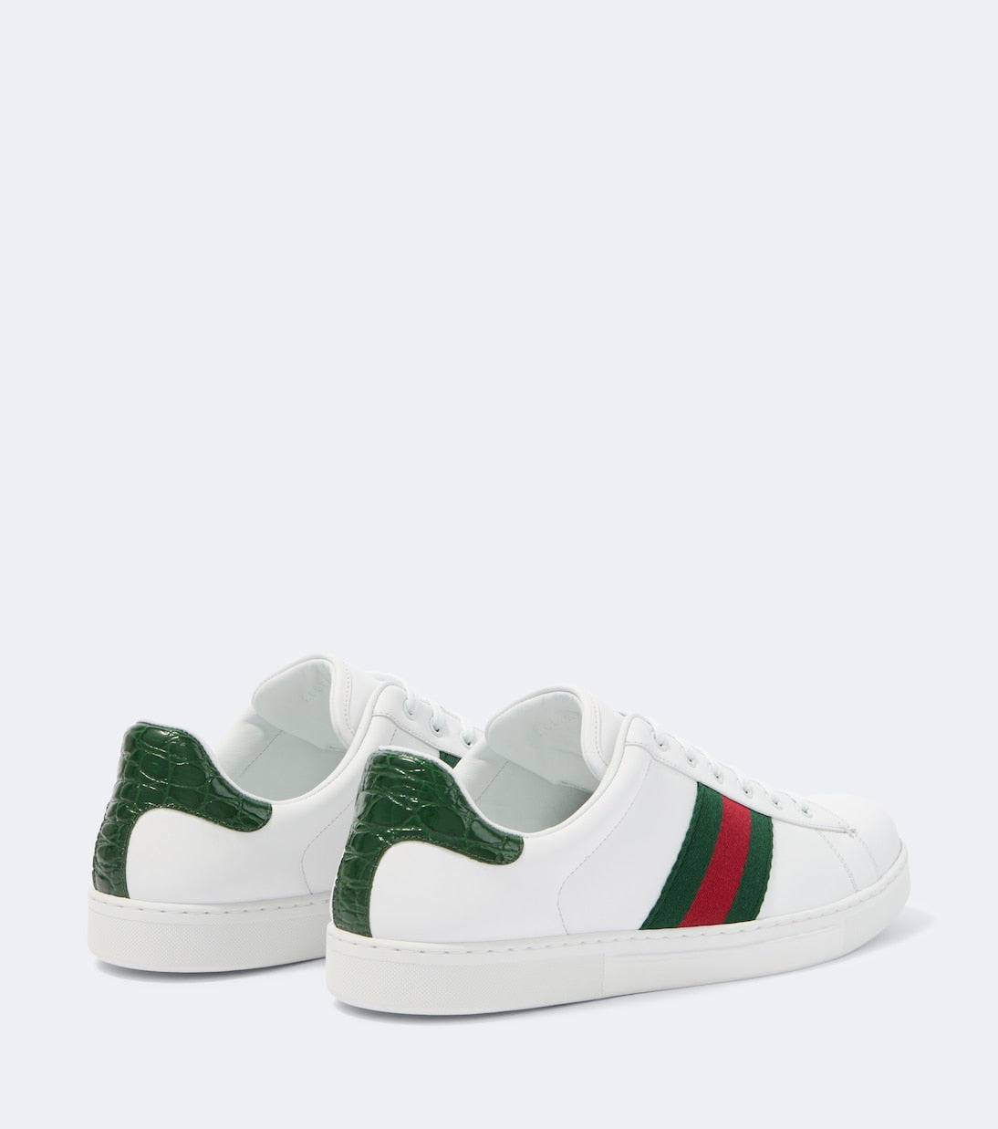 Gucci - Ace Web Stripe leather sneakers