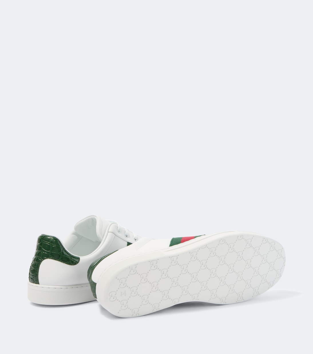 Gucci - Ace Web Stripe leather sneakers
