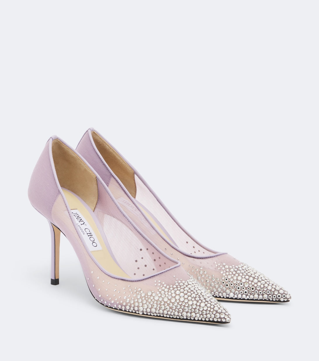 Jimmy Choo - Love embellished mesh pumps