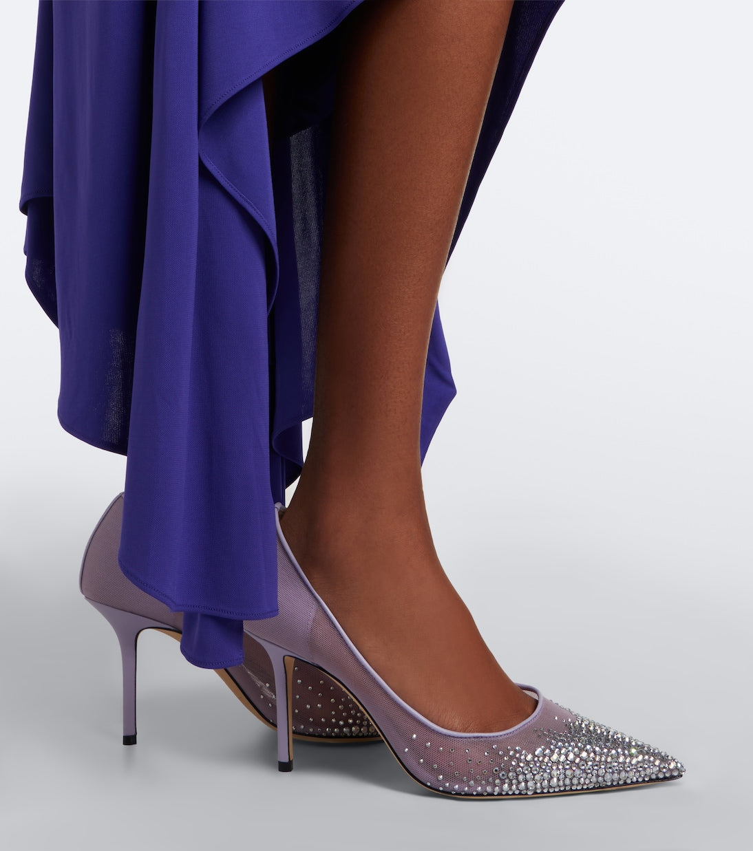 Jimmy Choo - Love embellished mesh pumps