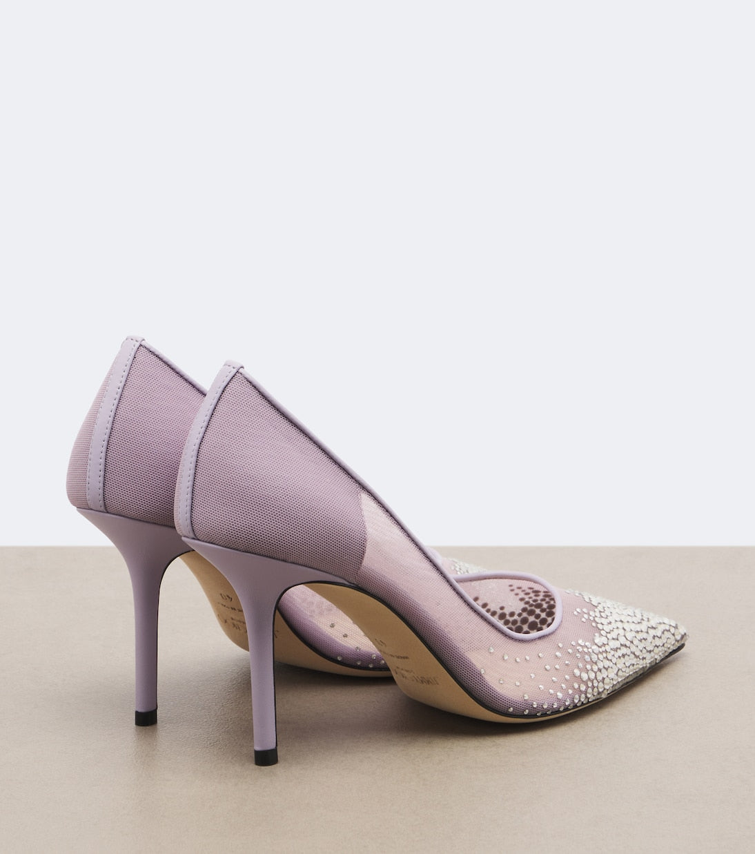 Jimmy Choo - Love embellished mesh pumps
