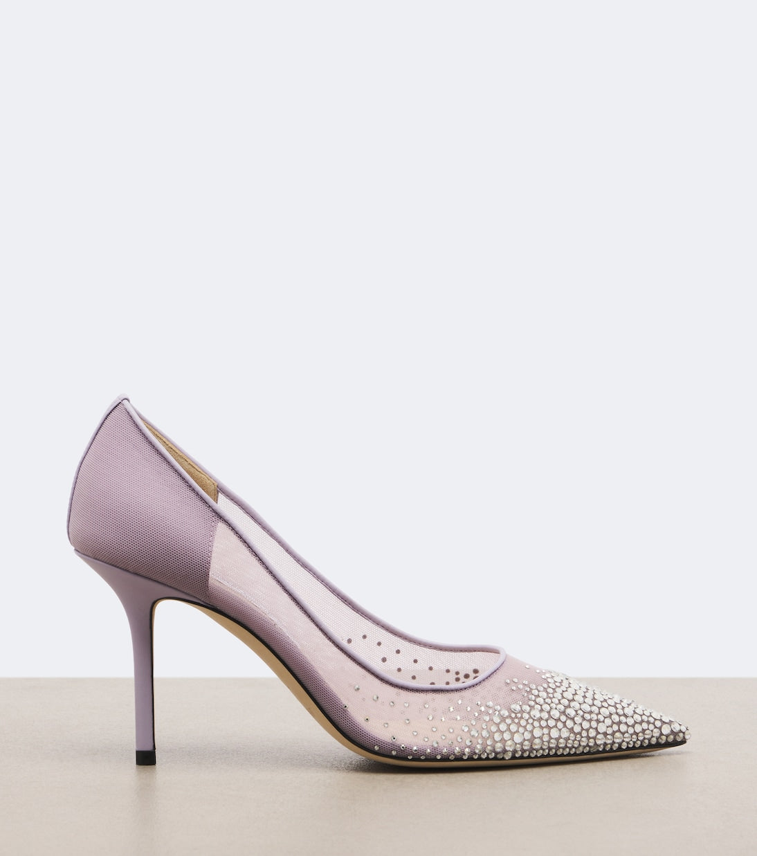 Jimmy Choo - Love embellished mesh pumps