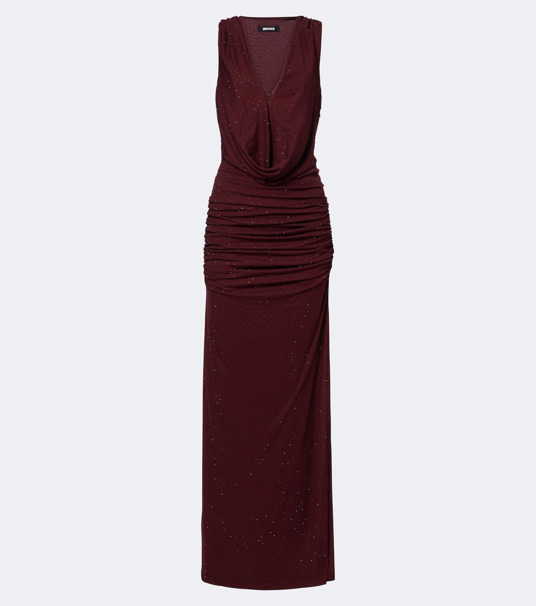 Rotate - Embellished ruched halterneck chiffon gown