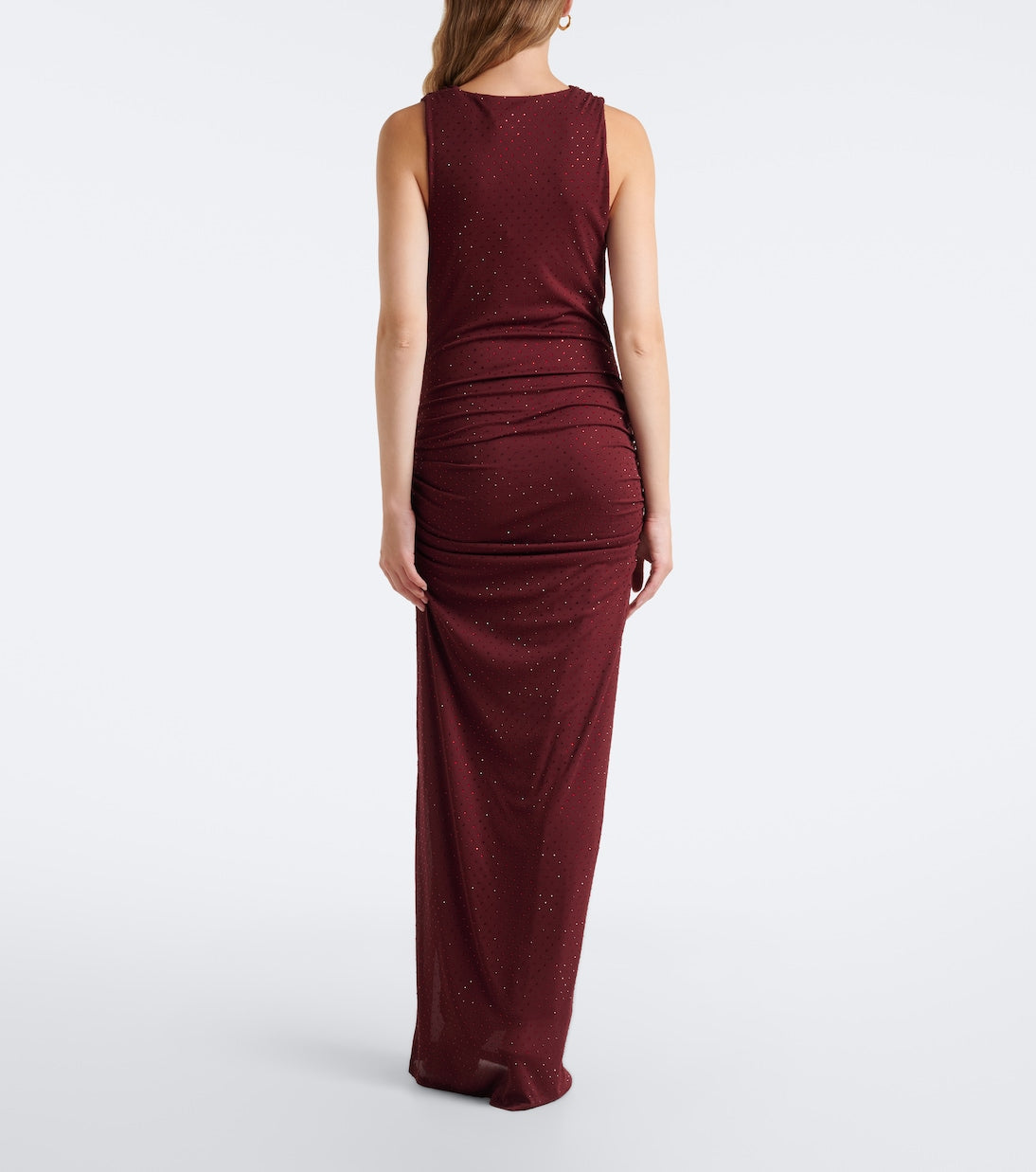 Rotate - Embellished ruched halterneck chiffon gown